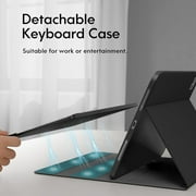 Keyboard Case For Galaxy Tab S9 FE/Galaxy Tab S9 - 7 Color Touchpad Keyboard with S Pen Holder, Magnetic Detachable Tablet Case for Tab S9 FE 10.9/S9 11, Black