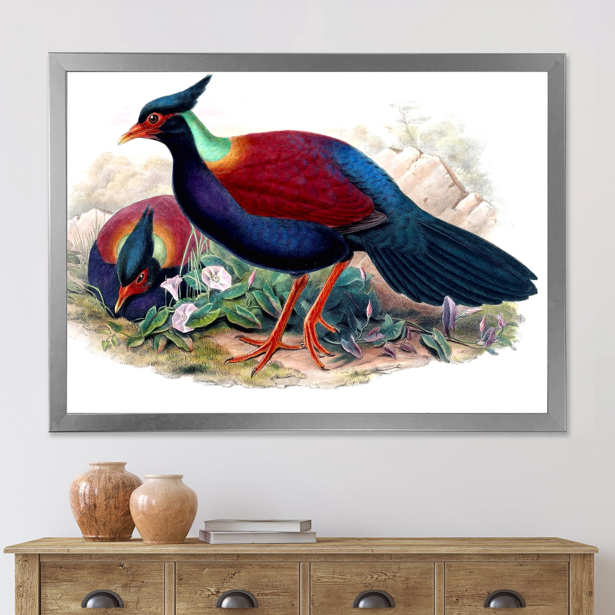 Designart 'Ancient Birds In The Wild II' Traditional Framed Art Print