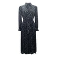 thumbnail image 5 of IROINNID Deals Semi Formal Dress for Women Long Sleeve A-Line Dress V-neck Bandage High Waist Shirt Dress,Black, 5 of 6