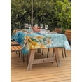 thumbnail image 4 of 60x120 Inch Outdoor Tablecloth with Umbrella Hole Zipper Rectangle Summer Coastal Rectangular Tablecloths Outside Waterproof Ocean Flower Sea Starfish Shells Patio Table Cloth Cover for Picnic Party, 4 of 8