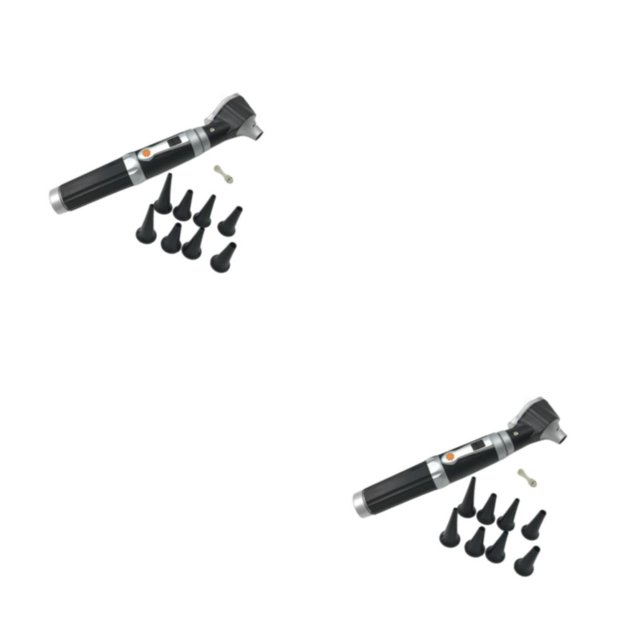Jumpingount Otoscopio LED Otoscopio Kit de limpieza de oídos con 8 puntas Luz amarilla 2piezas Luz amarilla