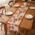 thumbnail image 3 of Feledorashia Table Runner, Floral Table Runner, Vintage Patchwork Linen Table Runner with Multicolor Tassels for Dining Room Sideboard Decor, Thick High-Density Woven Fabric with Matte Texture, 3 of 7