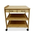 thumbnail image 6 of Lisonu Bamboo Kitchen Cart on Wheels, Rolling Island Trolley with Drawer and 2 Shelves, Natural Wood Utility Cart for Extra Storage & Prep Space, 6 of 6