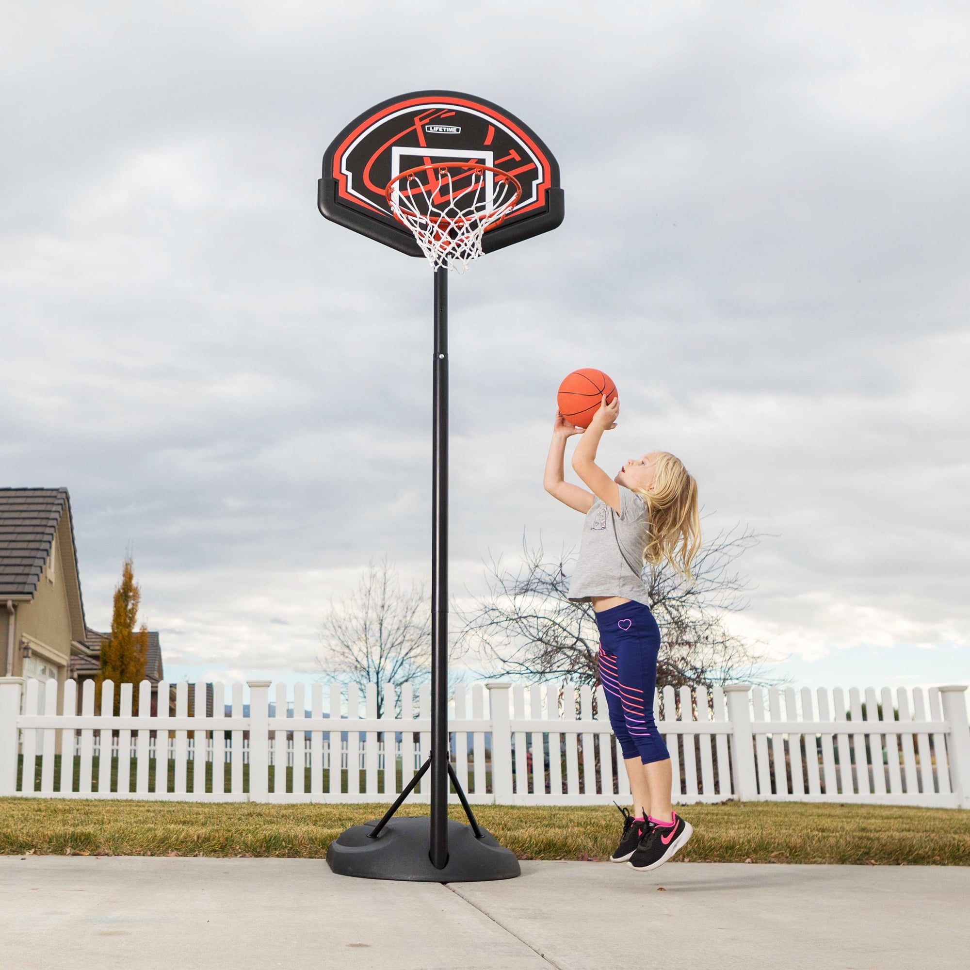 Lifetime Youth 5.5' - 7.5' Adjustable Height 32" Impact Portable Indoor/Outdoor Basketball System (90022)