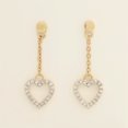thumbnail image 3 of Anygolds 14K Real Solid Gold 0.14ctw Diamond Heart Dangle Earrings - MER0394Y Yellow Gold, 3 of 6