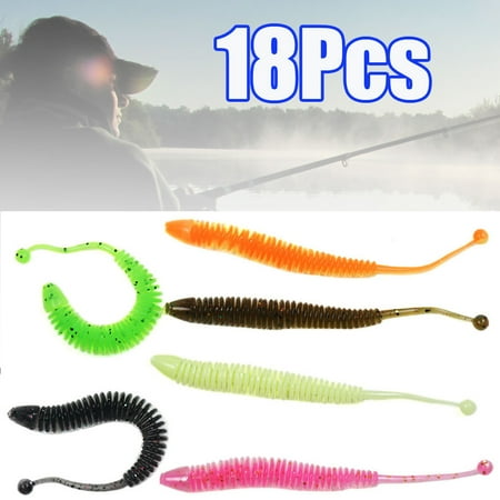 Cheers.US 18Pcs Fishing Lures Gears for Bass Trout Walleye Paddle Tail Shape Fish Baits Soft Worm Lure Outdoor Fishing Tackle Tool for Freshwater and Saltwater Fishing