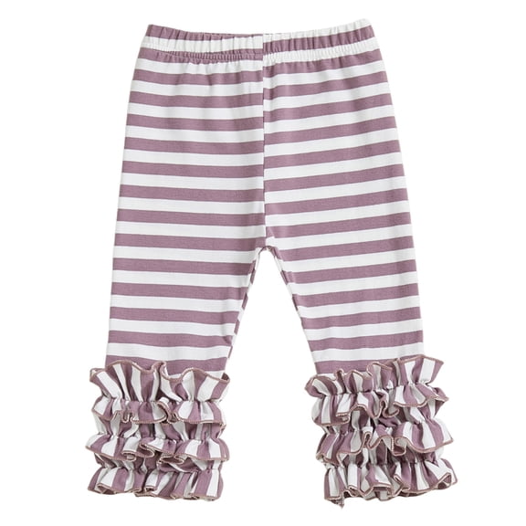 Zanarzt Baby Leggings Toddler Baby Girl Ruffle Leggings Pants for Little Girls Soft High Waisted Pants Purple,2-3 Years
