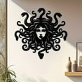 thumbnail image 6 of HELLOYOUNG 15.75x15.2 Inches Gothic Medusa Metal Wall Sculpture Black Iron Art Decor with Exquisite Hairstyle Design Yard & Balcony Christmas Decor, Gothic Home Accent.Wall Sculptures, 6 of 11