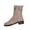 Khaki Boots for Women, variant on hopeusnice Lace Up Buckle Decor Side Zipper Boot Block Heel Street Style Boot Beige 35