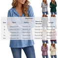 thumbnail image 4 of V-neck Hoodie for Women Zaewscy Knitted V-neck Long-sleeve Pullover Hoodie With Drawstring And Buttons Casual Style Blue XL, 4 of 8