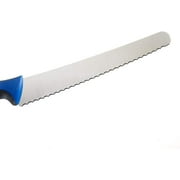 Mercer Culinary Millennia 10 Steel Wavy Edge Bread Knife, Blue Handle