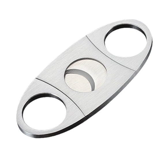 Stainless Steel Double Blade Cigar Cutter (Silver)
