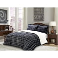 thumbnail image 2 of Mocassi Reversible 3-Piece Plaid Pattern Comforter Set - Bedding with Ultra Plush Down Alternative Fill - Twin/Twin XL Size, Black, 2 of 6