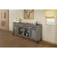 thumbnail image 5 of HomeRoots 80" Gray Solid Wood Cabinet Enclosed Storage Distressed TV Stand, 5 of 8