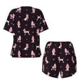 thumbnail image 5 of Naloa Poodle Dog Women's Short-Sleeved Pajama Set, Loungewear, Summer pajamas, Breathable Cozy - Small, 5 of 9