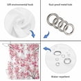 thumbnail image 4 of Spring Peach Flowers Shower Curtain, Waterproof Shower Curtains for Bathroom, Pink Botanical Floral Leaves Branch Washable Fabric Bathtub Curtain Set Bath Decor with 12 Hooks Long 72"x84", 4 of 8