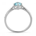 thumbnail image 3 of Womans Silver Aquamarine Ring High polished (no plating) 316L Stainless Steel Ring with AAA Grade CZ in Sea Blue DA019, 3 of 5