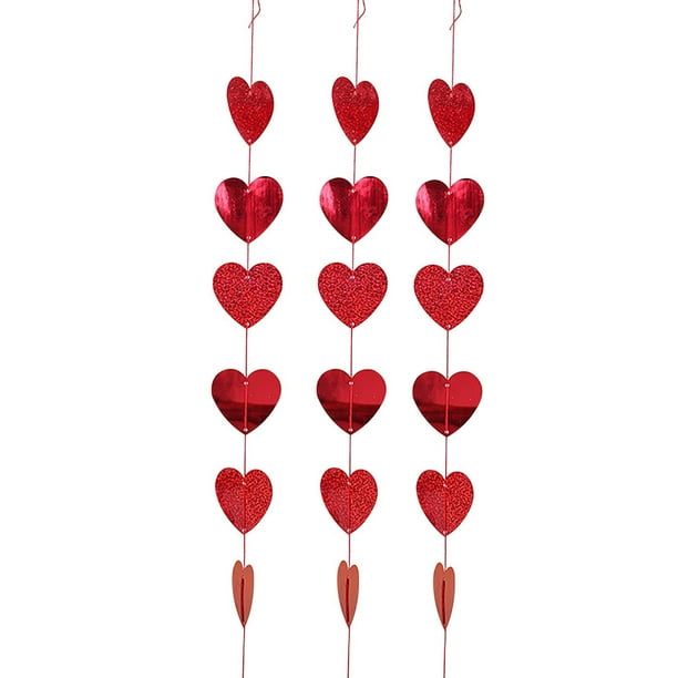 Decoraciones para el día de San Valentín, adornos para el día de San Valentín, regalos para el día de San Valentín, decoración de techo para el día de San Valentín, corazón adornado, corazón colgante