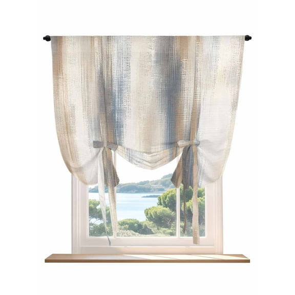 Beige Gray Tie Up Curtains for Windows 45 Inch Length Balloon Curtains Kitchen Adjustable Balloon Window Shade Abstract Grunge Mottled Neutral Texture Tie Up Valance Bathroom Curtain Window 52"x45"