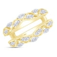 thumbnail image 4 of AFFY 0.20CT White Natural Diamond Vintage Style Guard Wrap Solitaire Enhancer Ring in 14K White Gold over Silver-4, 4 of 6
