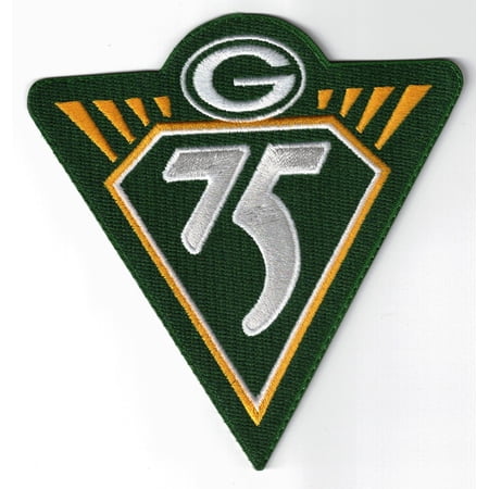 Green Bay Packers 75th Anniversary green Embroidered 4.5in Iron / Sew-On Patch