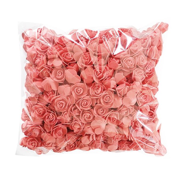50 Pack Pink Artificial Rose Flower Heads, 3Inch Stemless Flowers for