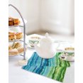thumbnail image 4 of Blue Green Kitchen Dish Towels for Drying Dishes Set of 2, Gradient Watercolor Modern Abstract Art Waffle Weave Microfiber Hand Tea Bathroom Towels Quick Dry & Absorbent Towel 12x12, 4 of 7