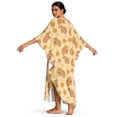 thumbnail image 2 of Xixirimido Capybaras Oranges Beige Print Kaftan Dress for Women, Plus Size Hawaiian Batwing Sleeve Beach Cover Up V-Neck Summer Swimsuit Dresses, 2 of 7