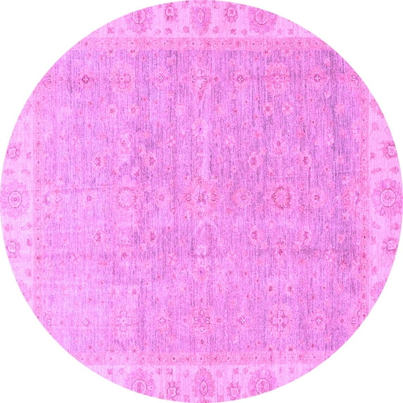 Ahgly Company Indoor Round Oriental Purple Traditional Area Rugs, 3' Round