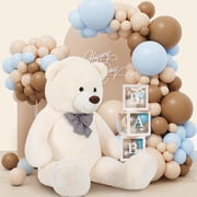 MorisMos Giant White Teddy Bear Stuffed Animal 6 Feet Soft Cuddly Smiling Face Big Teddy Bear Plush