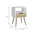 thumbnail image 7 of Newboti Furniture Haverson 1-Drawer 1-Shelf Nightstand White and Light Oak 25447, 7 of 7