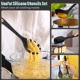 thumbnail image 3 of Juego de utensilios de cocina de silicona, juego de cocina de 6 piezas de color negro resistente al calor, herramientas antiadherentes, espátula, cucharón y cuchara, 3 of 4