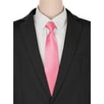 thumbnail image 5 of INSPIRE CHIC Men's Pretied Zipper Ties Solid Color Satin Shine Neckties Formal Casual Pink, 5 of 5
