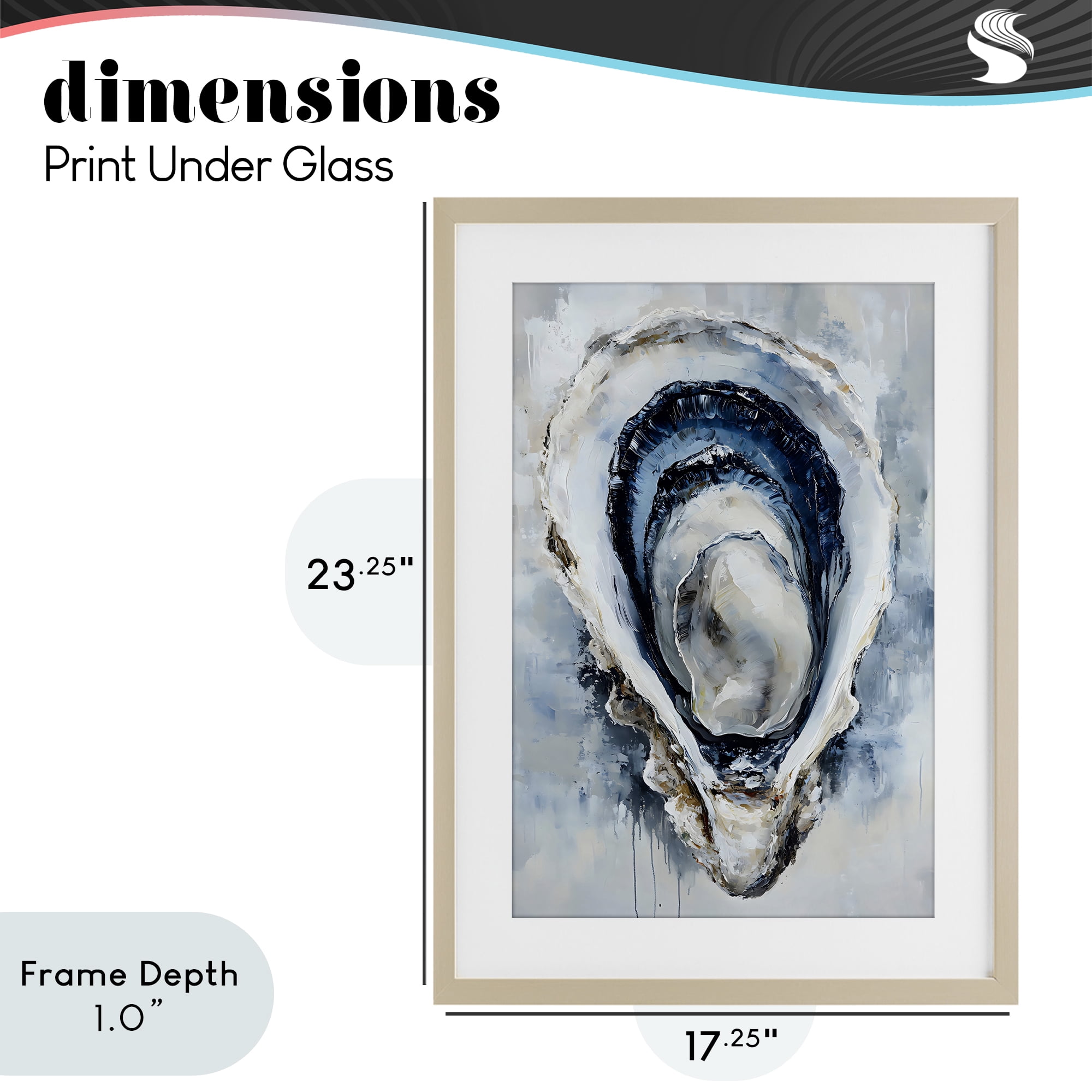 Stupell Industries Blue Oyster Shell Interior Birch Framed Print Under Glass, design by Creative Studio