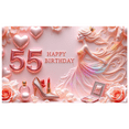 thumbnail image 2 of Elegant Design Happy Birthday Banner Glitter Theme 55 Birthday Celebration for Women Glamorous Party Pink Decor, 2 of 8