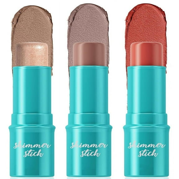 3 Pcs Cream Contour Stick Makeup Set, Shades with Natural Bronzer, Blendable Blush, and Highlighter Stick for a Flawless Look, Long Lasting & Waterproof Contour Stick Makeup for All Skin(#3#4#6）