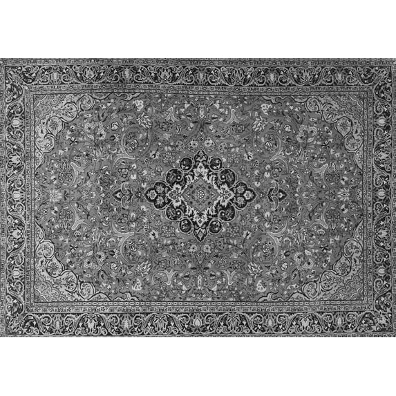 Ahgly Company Indoor Rectangle Medallion Gray Traditional Area Rugs, 5' x 8'