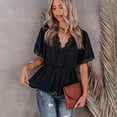 thumbnail image 1 of Blouse Peplum Noire pour Femmes Grande Taille TG, 1 of 6