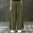 thumbnail image 6 of Tqcoqu Women's Corduroy Wide Leg Pants, Elastic High Waist Loose Casual Long Trousers with Side Pockets, 6 of 10