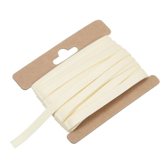 Uxcell Double Fold Bias Tape 1/3 Inch x 6 Yards Satin Pre-fold Tape Beige White