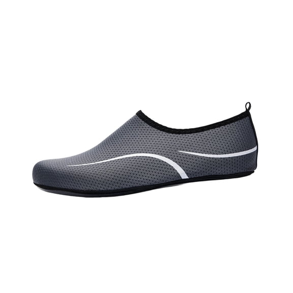 Mens Quick Dry Water Shoes Non Slip Lightweight Breathable Barefoot Aqua Sneakers for Beach Swim Pool Gray,Size 10