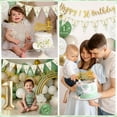 thumbnail image 4 of 1st Birthday Decorations Kit for Boys Girls, Happy Birthday Banner, Latex Confetti Balloons, Happy Birthday Decorations, Sage Green Safari Theme, 4 of 8