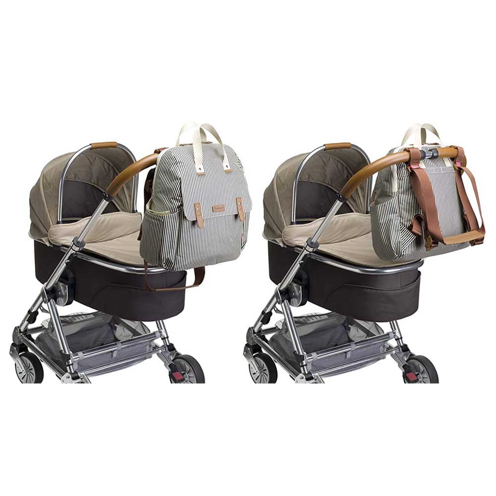 babymel robyn convertible backpack navy stripe