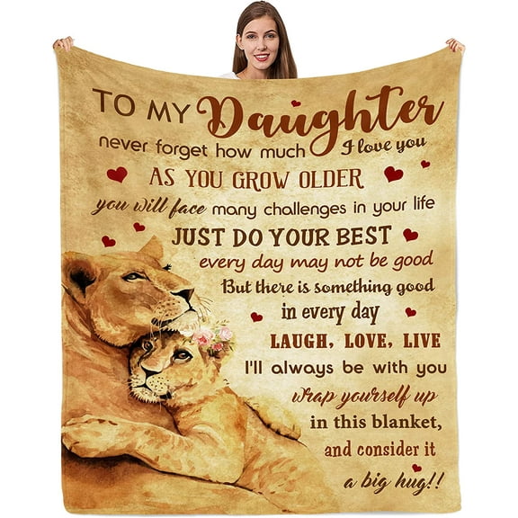 Daughter Gifts, Gifts for Daughter, to My Daughter Gifts Throw Blanket 50"x60", Daughter Gift from Mom, Birthday Gifts for Daughter Adult, Graduation Gifts for Daughter Blankets, Mother Daughter Gift