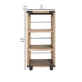 thumbnail image 5 of Fiu 63 Inch Pier Table 3 Shelves Bracket Accents Iron Wheels Brown Wood, 5 of 9