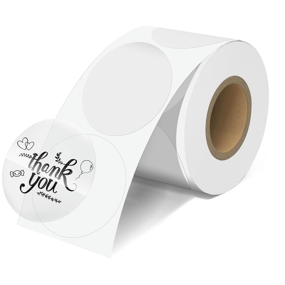 Etiquetas térmicas JOYIT de 2 pulgadas, transparentes, 500 unidades, redondas, impermeables