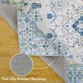 thumbnail image 4 of Washable Area Rug Boho Floral Rugs Oriental Bedroom Living Room Rugs Soft Oriental Vintage Rugs Non-Slip Backing Stain Resistant for Farmhouse Diningroom, 4 of 7
