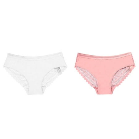 (2-Pack) Kcodviy Ice Low Large Traceless Satin Chemise Medium Underwear Transparent Lace Animal Print for Women Waist Mid Women s