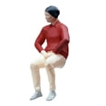 thumbnail image 2 of Figura de diorama 1/64, modelo en miniatura pintado, muñeca anciana realista, juguete para parque camisa roja, 2 of 9
