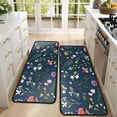 thumbnail image 4 of Kitchen Rugs Sets Of 2,Pioneer Flower Floral Print Pattern Anti Fatigue Kitchen Mat Rugs Non Slip Washable,Decorative Kitchen Floor Mats for Kitchen,Sink,Laundry,17"x47"+17"x47", 4 of 5